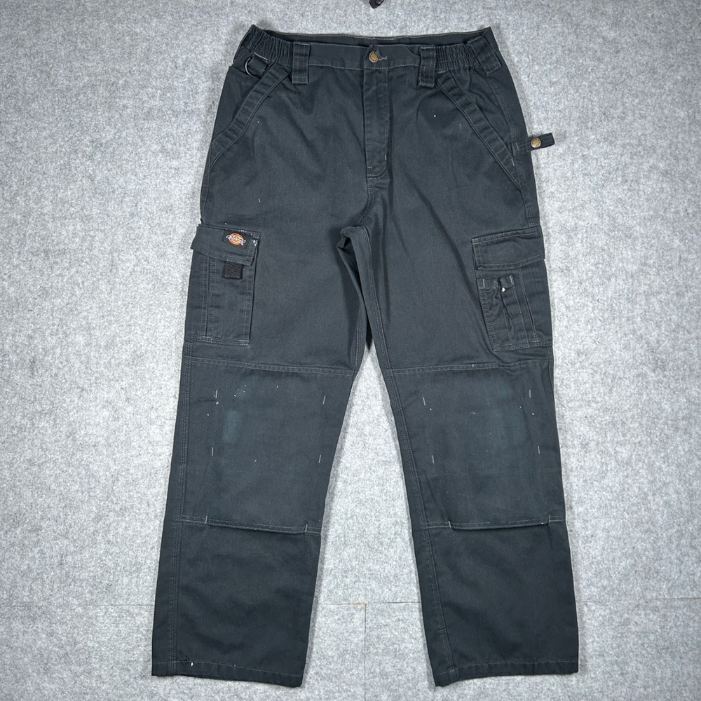 Dickies Cargo Pants Mens 34x30 Black Workwear Utility Painter knee pads Gorpcore
